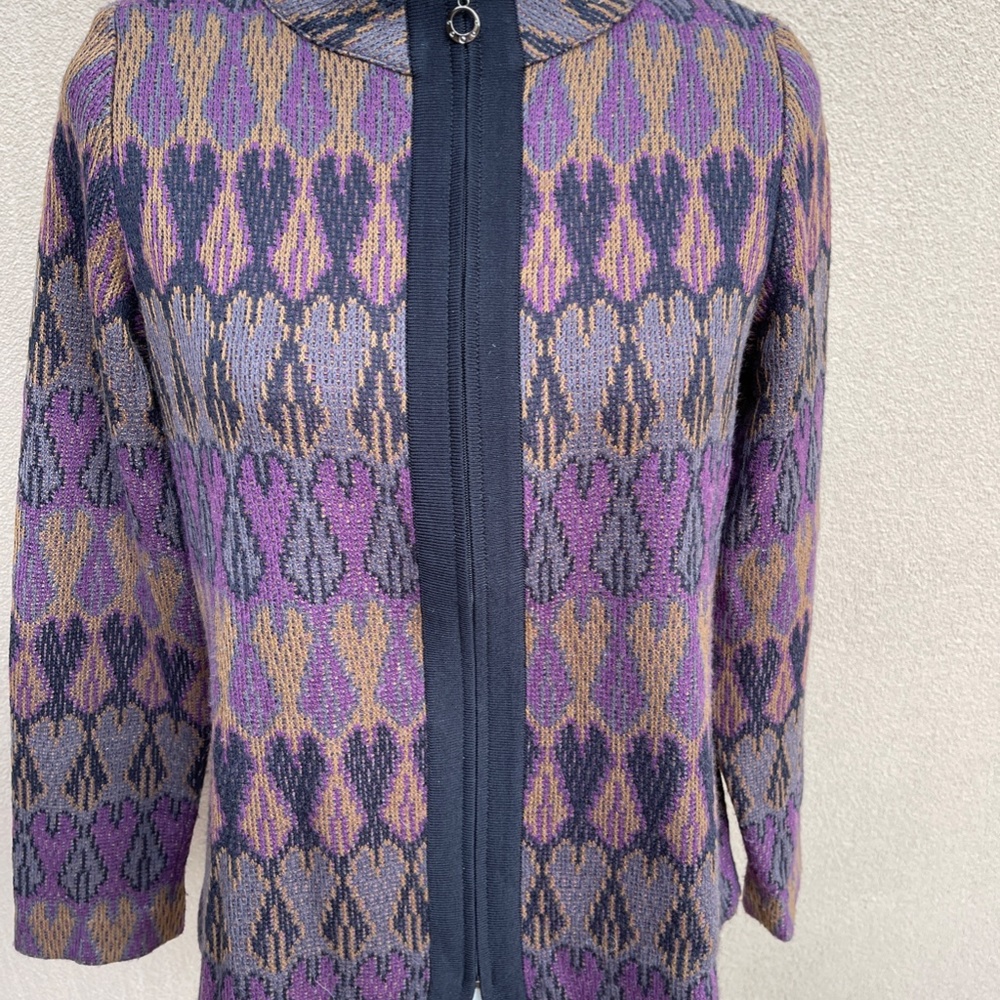 Exclusively Mistook Multi-Colored Full Zip Cardig… - image 2